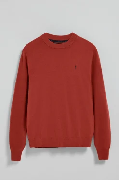 Jersey de punto rojo con cuello redondo y logo bordado Rigby Go