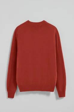 Jersey de punto rojo con cuello redondo y logo bordado Rigby Go