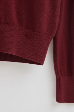 Jersey granate con cuello polo en mezcla de lana y botón nacarado Polo Club