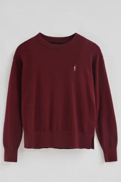 Jersey granate de cuello redondo con mezcla de lana y bordado Rigby Go