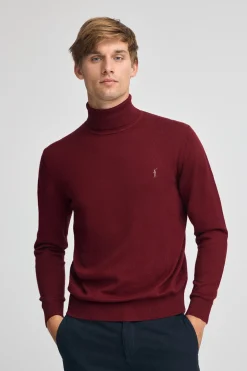 Jersey granate de cuello vuelto y mezcla de lana con bordado Rigby Go