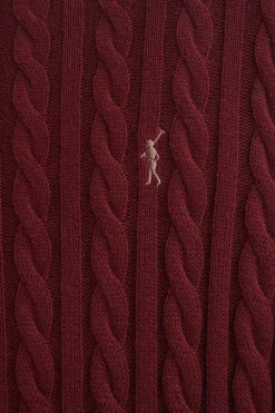 Jersey granate de cuello redondo en mezcla de lana con bordado Rigby Go