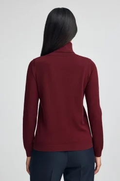 Jersey granate de cuello vuelto en mezcla de lana con bordado Rigby Go