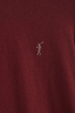 Jersey granate de cuello vuelto en mezcla de lana con bordado Rigby Go