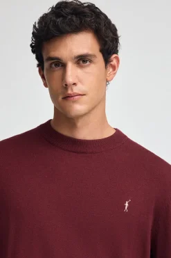 Jersey granate de mezcla de lana y bordado Rigby Go