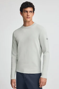Jersey gris claro de punto algodón con parche Polo Club