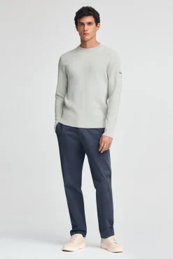 Jersey gris claro de punto algodón con parche Polo Club