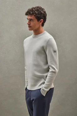 Jersey gris claro de punto algodón con parche Polo Club