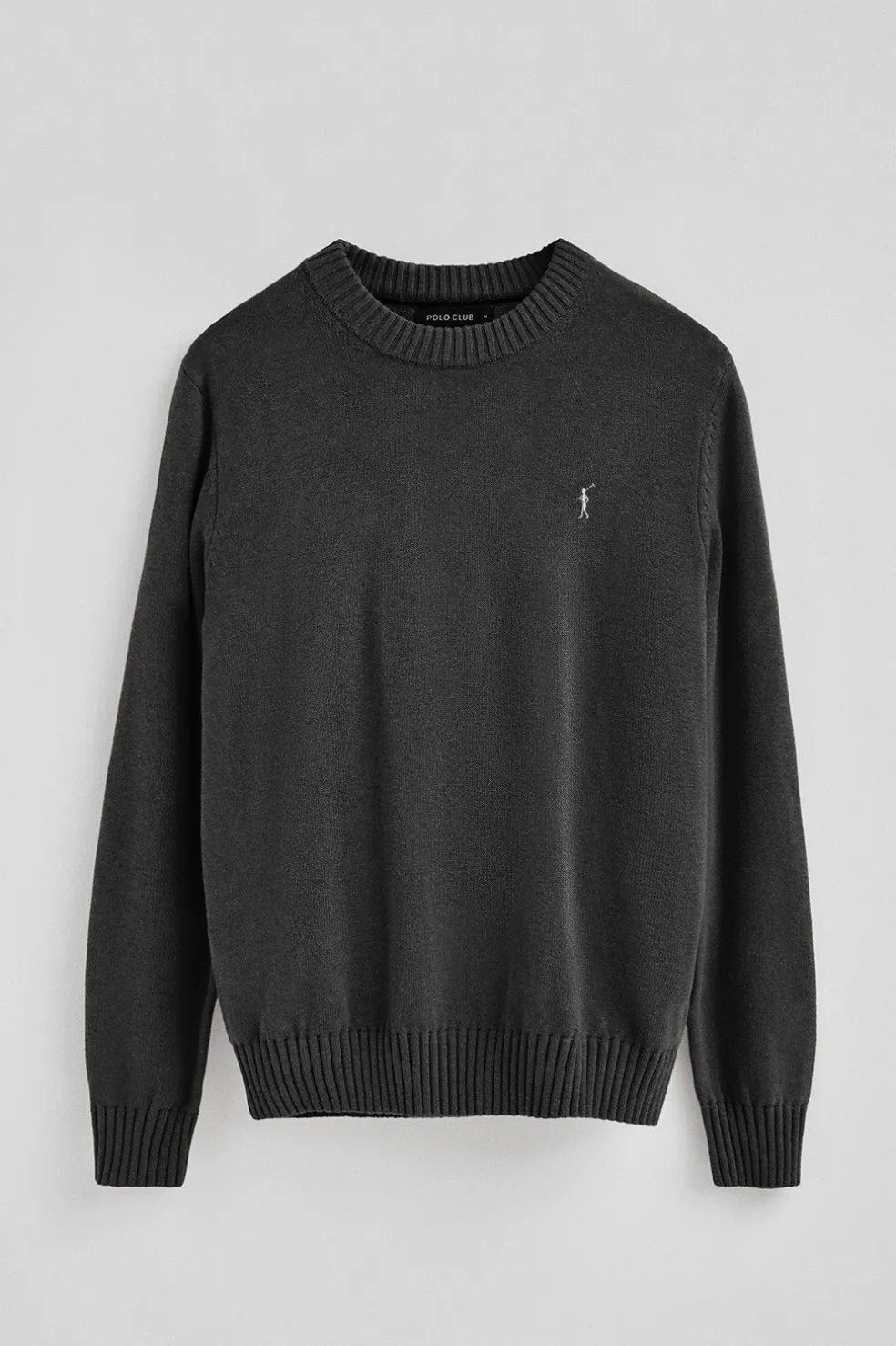 Jersey gris oscuro vigoré de mezcla de lana y bordado Rigby Go