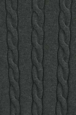 Jersey gris oscuro vigoré de punto trenzado y mezcla de lana con bordado Rigby Go