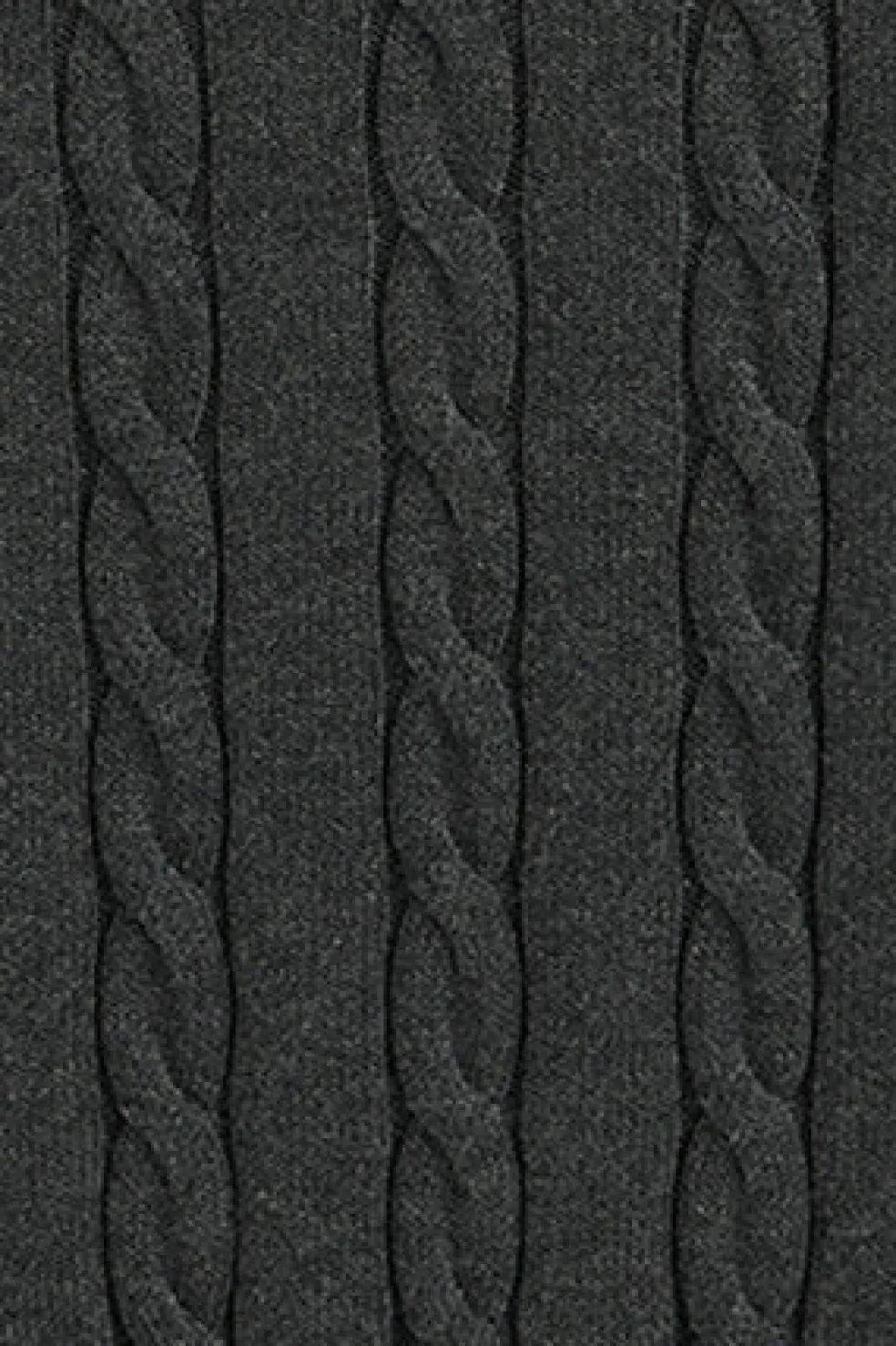 Jersey gris oscuro vigoré de punto trenzado en mezcla de lana con media cremallera y bordado Rigby Go