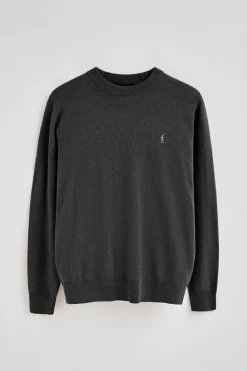 Jersey gris oscuro vigoré de mezcla de lana y bordado Rigby Go