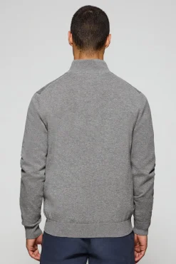 Jersey gris vigoré de punto con cremallera y logo bordado Rigby Go