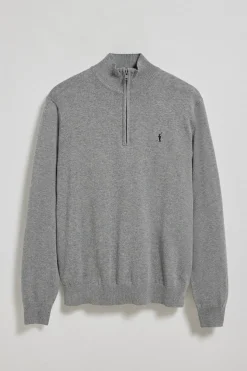 Jersey gris vigoré de punto con cremallera y logo bordado Rigby Go