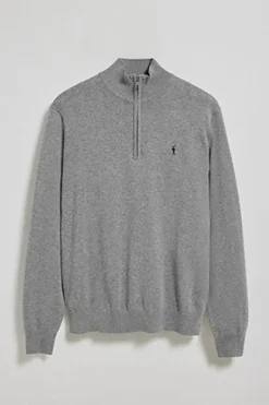 Jersey gris vigoré de punto con cremallera y logo bordado Rigby Go