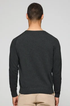 Jersey gris vigoré de punto con cuello redondo y bordado Rigby Go