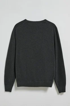 Jersey gris vigoré de punto con cuello redondo y bordado Rigby Go