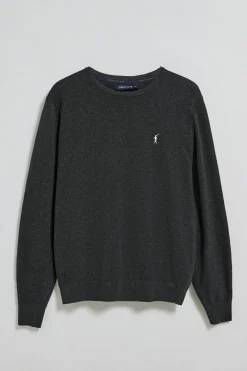Jersey gris vigoré de punto con cuello redondo y bordado Rigby Go