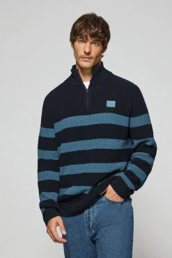 Jersey Julen azul y denim con rayas y logo Polo Club