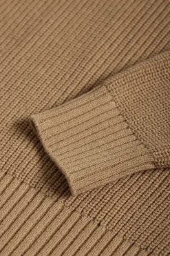 Jersey marrón de punto en galga 9 con detalle Polo Club