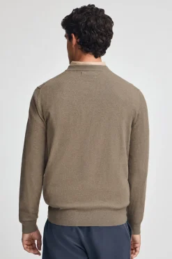 Jersey marrón oscuro vigoré de mezcla de lana y bordado Rigby Go