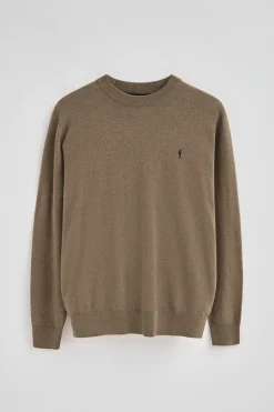 Jersey marrón oscuro vigoré de mezcla de lana y bordado Rigby Go