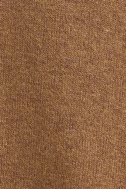Jersey marrón vigoré de cuello polo y mezcla de lana con bordado Rigby Go