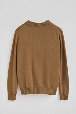 Jersey marrón vigoré de mezcla de lana y bordado Rigby Go