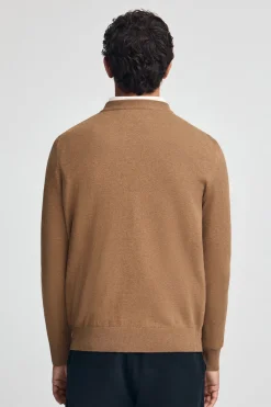 Jersey marrón vigoré de mezcla de lana y bordado Rigby Go