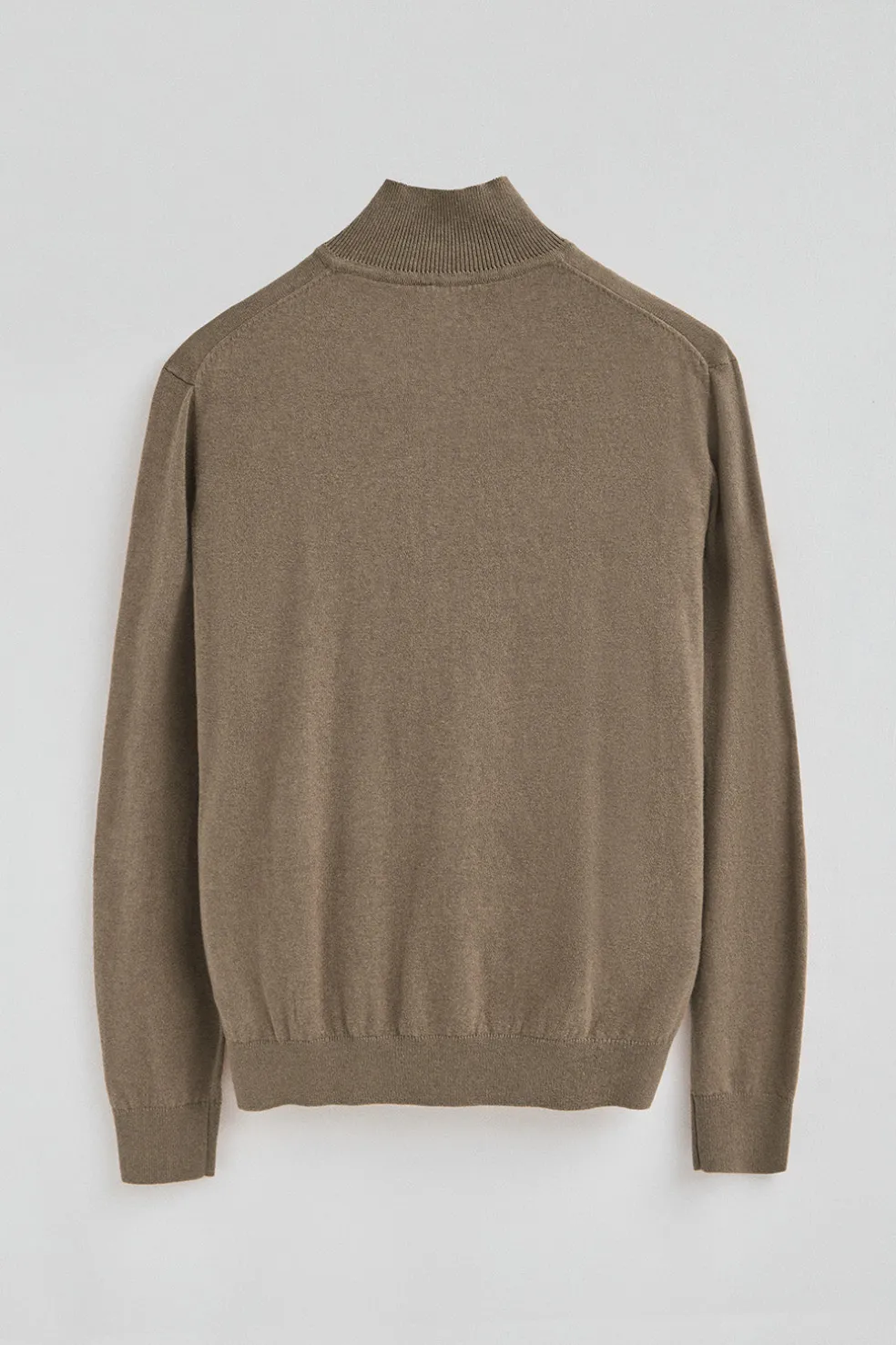Jersey marron oscuro vigoré de media cremallera y mezcla de lana con bordado Rigby Go
