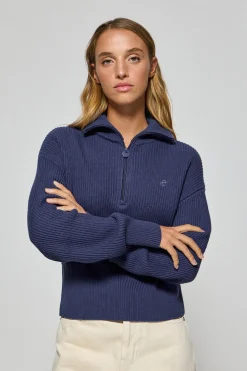 Jersey Nahia azul con logo bordado monograma Polo Club