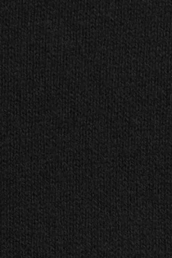 Jersey negro de mezcla de lana con cuello de media cremallera y bordado Rigby Go