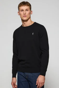 Jersey negro de punto con cuello redondo y bordado Rigby Go