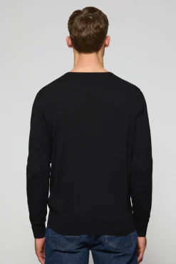 Jersey negro de punto con cuello redondo y bordado Rigby Go