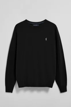 Jersey negro de punto con cuello redondo y bordado Rigby Go