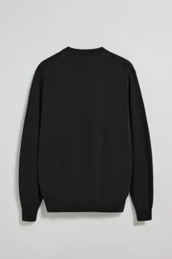 Jersey negro de punto con cuello de pico y bordado Rigby Go