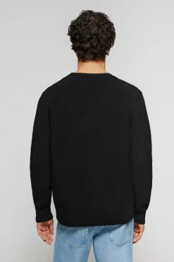 Jersey negro de punto en galga 9 con detalle Polo Club