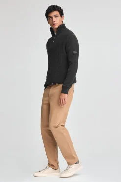 Jersey negro de punto inglés con parche Polo Club
