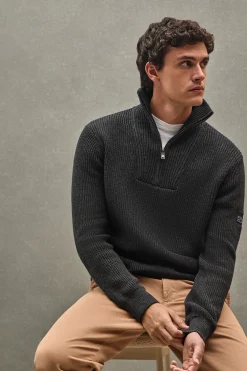 Jersey negro de punto inglés con parche Polo Club
