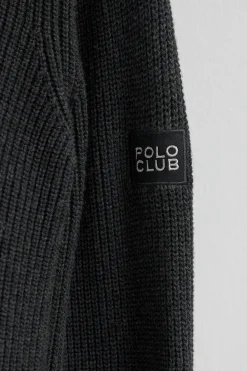 Jersey negro de punto inglés con parche Polo Club