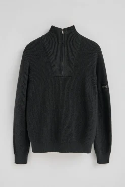 Jersey negro de punto inglés con parche Polo Club