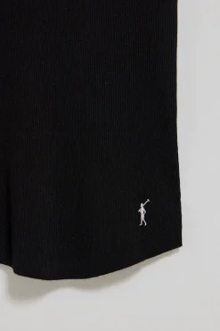 Jersey negro de tirantes acanalado con bordado Rigby Go