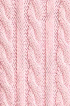 Jersey rosa vigoré de cuello redondo en mezcla de lana con bordado Rigby Go