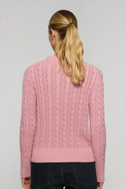 Jersey trenzado color rosa con logo bordado Rigby Go