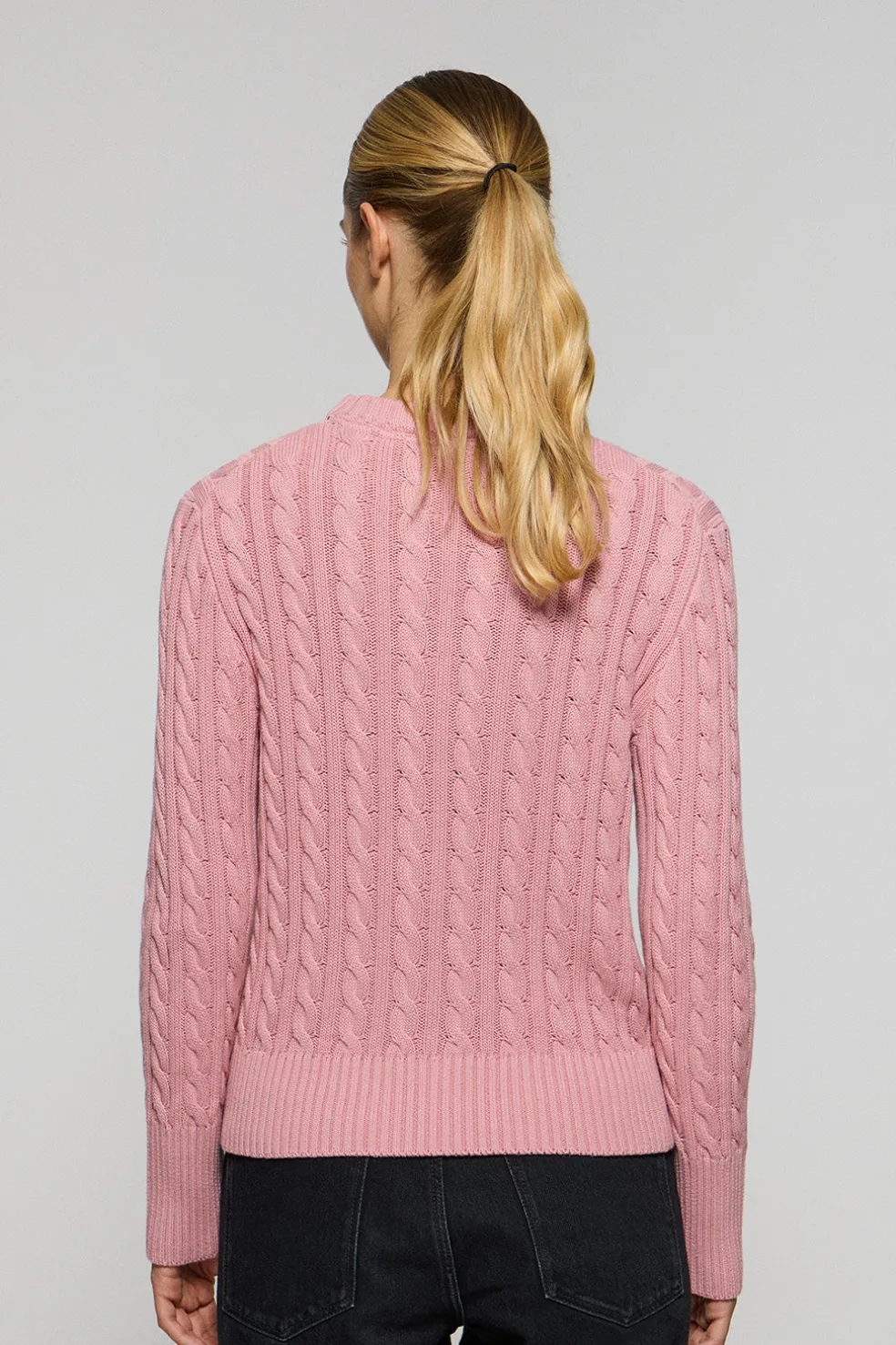 Jersey trenzado color rosa con logo bordado Rigby Go