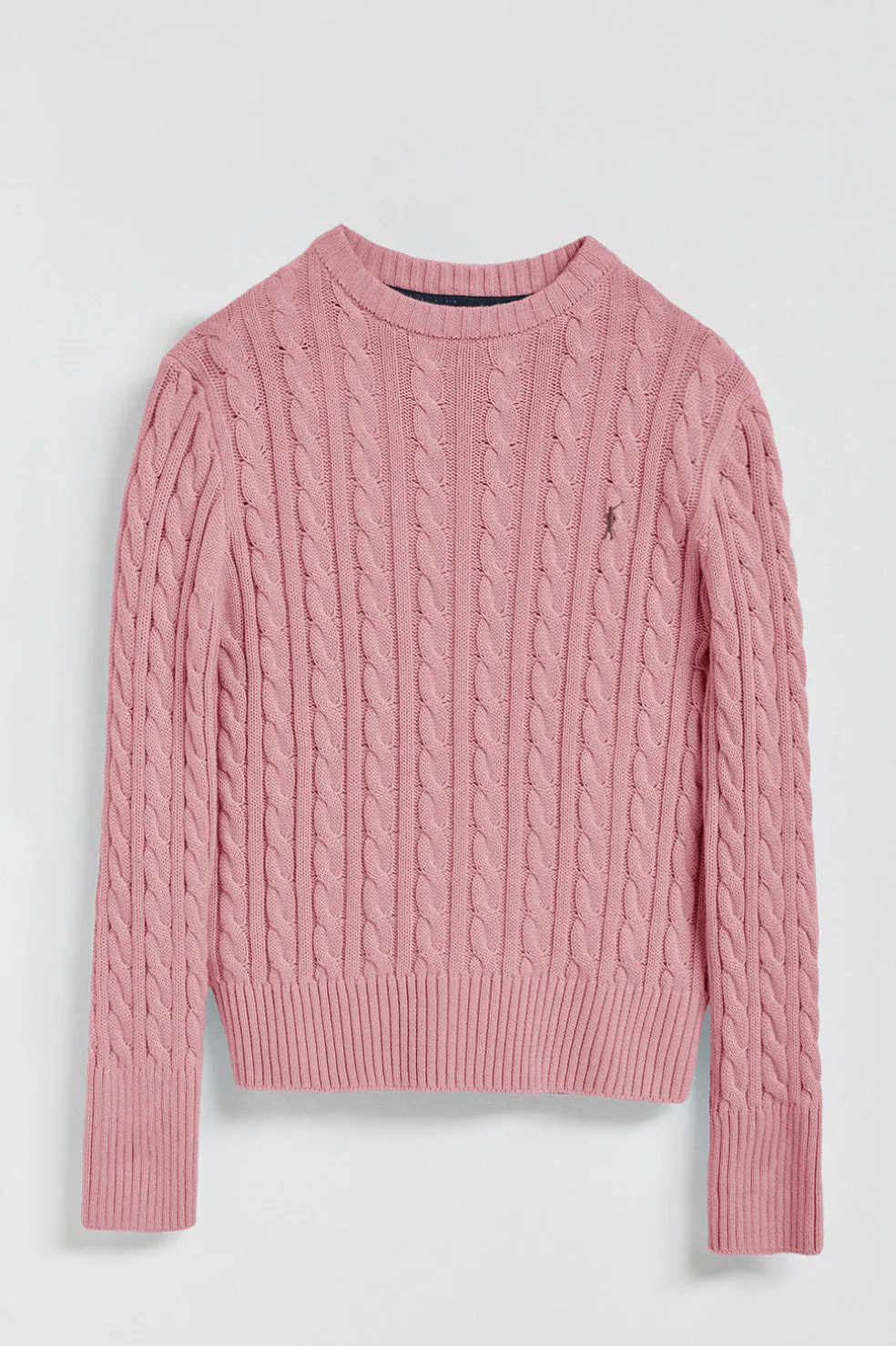 Jersey trenzado color rosa con logo bordado Rigby Go