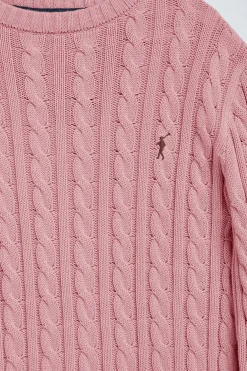 Jersey trenzado color rosa con logo bordado Rigby Go