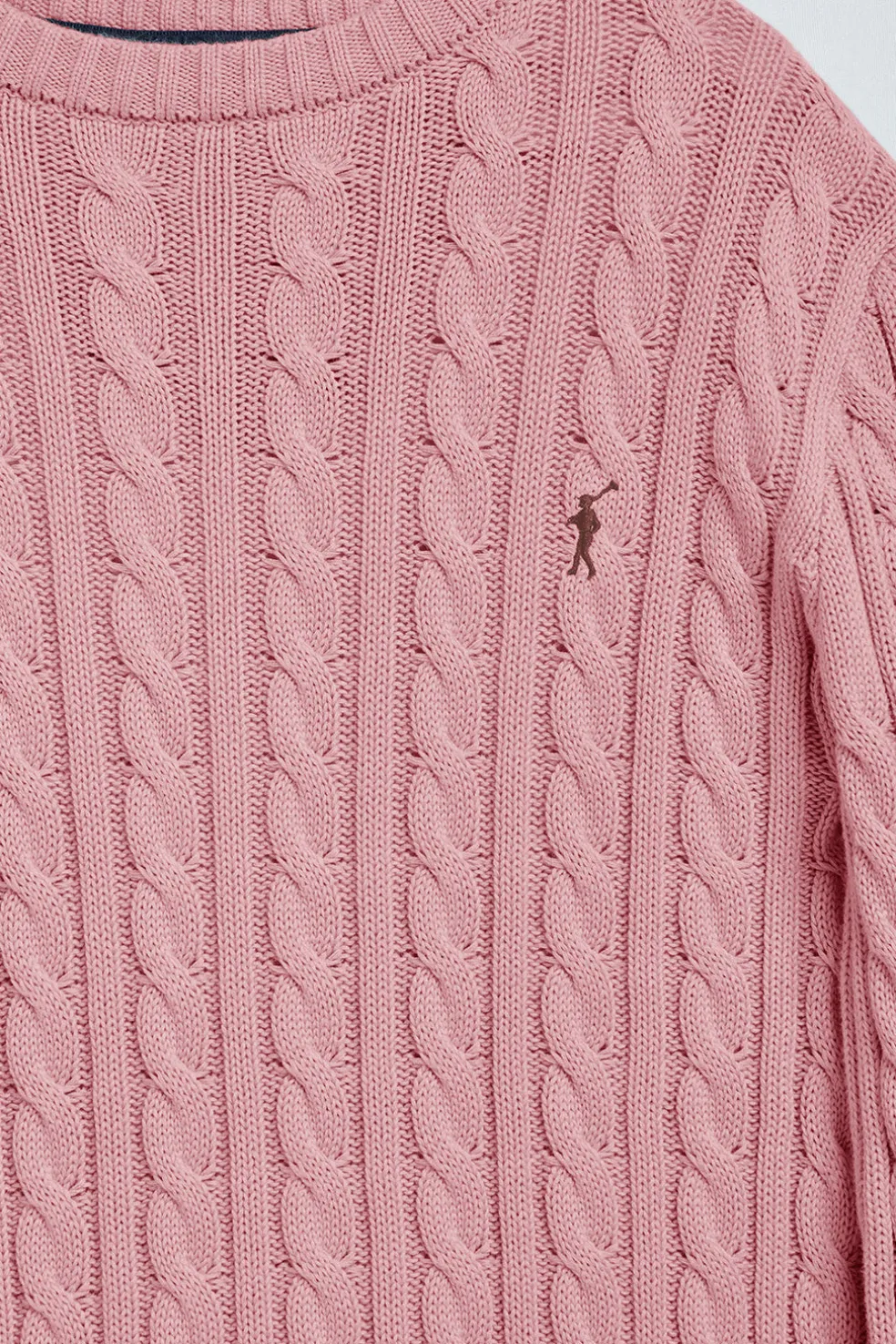 Jersey trenzado color rosa con logo bordado Rigby Go