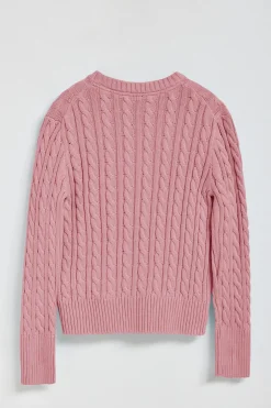 Jersey trenzado color rosa con logo bordado Rigby Go
