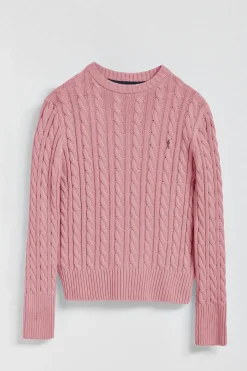 Jersey trenzado color rosa con logo bordado Rigby Go